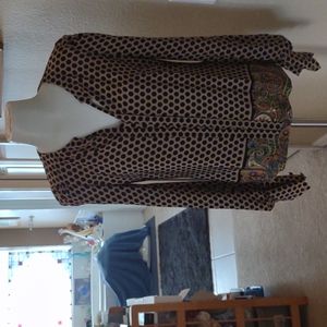 Pippa silk polka dot blouse with tie size 4